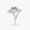 Breathtaking Blue Stone and Diamond Haven Finger Ring,,hi-res image number null