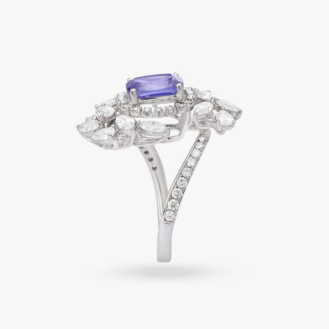 Breathtaking Blue Stone and Diamond Haven Finger Ring,,hi-res image number null