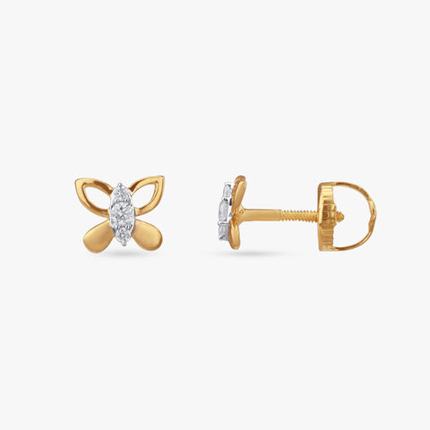 Little Flutterbies Diamond Stud Earrings For Kids