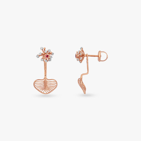 Petal Veil Diamond Drop Earrings