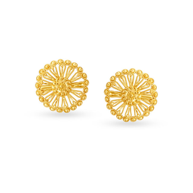 Abstract Floral Stud Earrings,,hi-res image number null