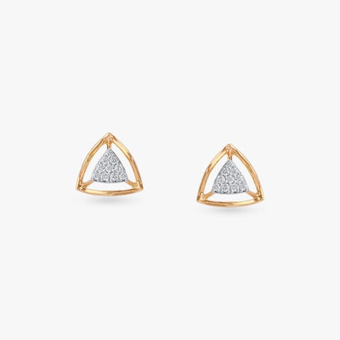 Geometric Glow Diamond Stud Earrings