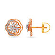 Striking Floral Diamond Stud Earrings,,hi-res image number null