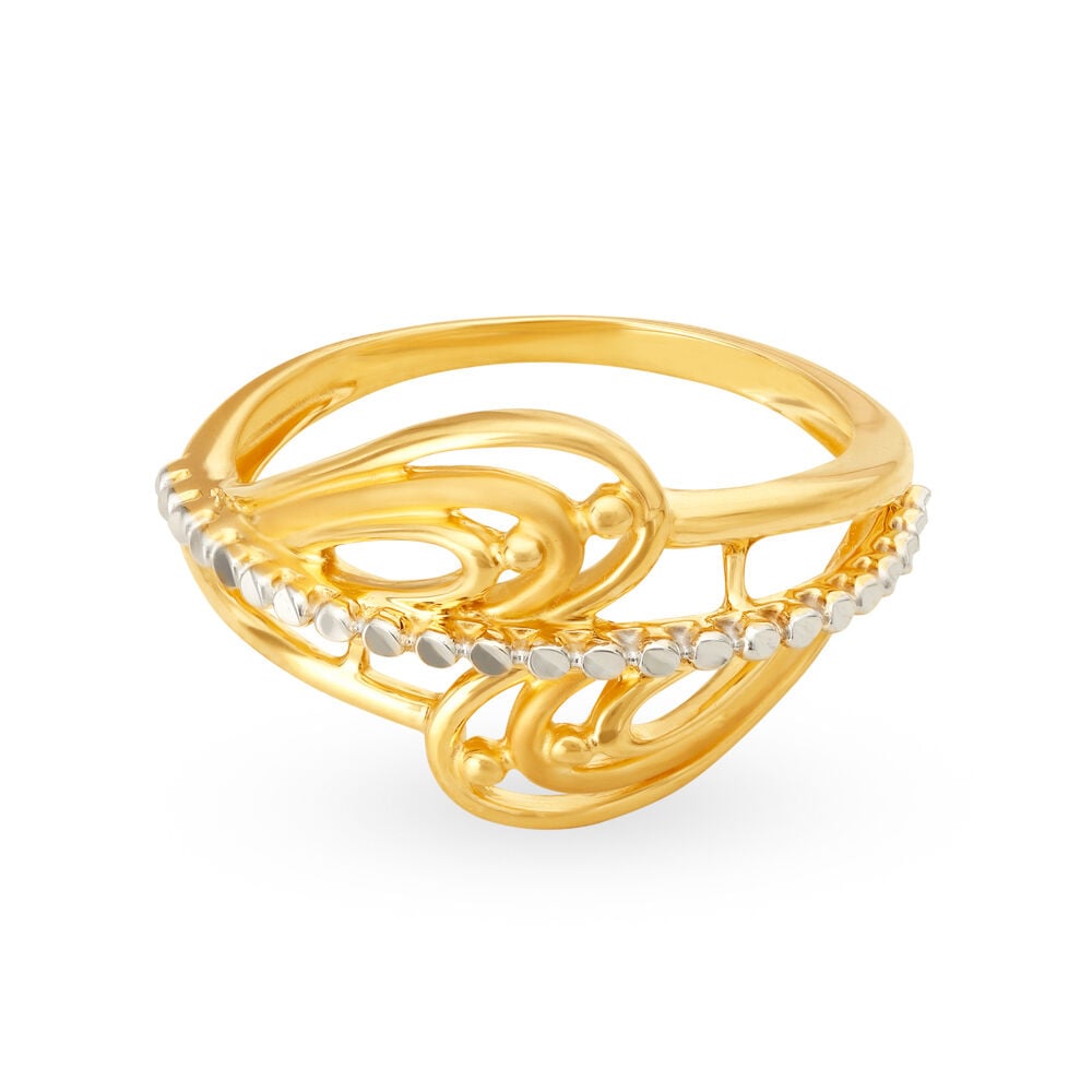 Ornate 18 Karat Yellow Gold Looping Finger Ring
