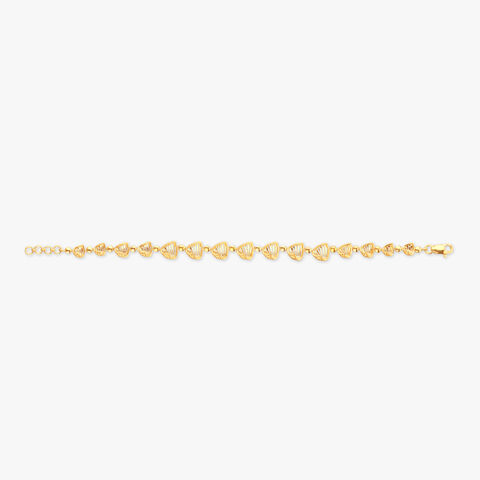 Textured Heart Gold Bracelet