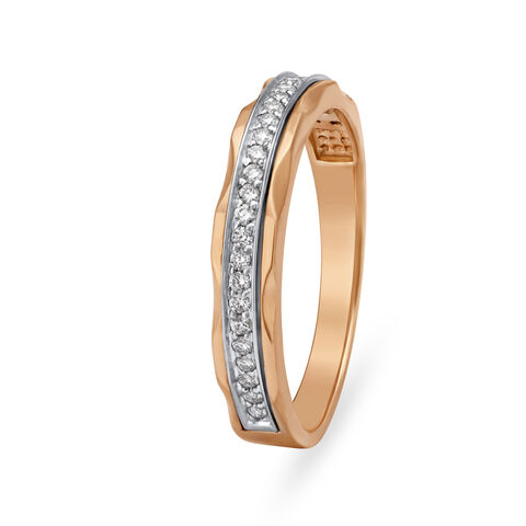 Splendid 18 Karat Rose And White Gold And Diamond Ring