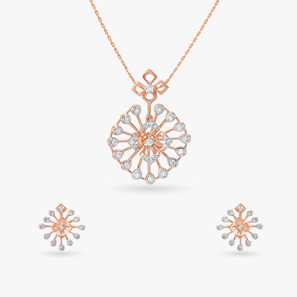 Diamond pendant set tanishq store