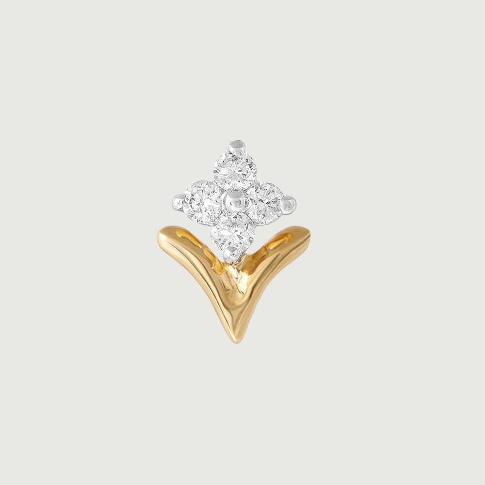 Royal Crest Gold and Diamond Nose Pin