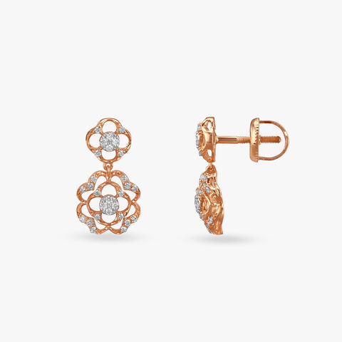 Floral Fantasy Diamond Drop Earrings