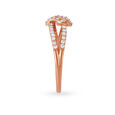 Mesmerizing 18 Karat Rose Gold And Diamond Woven Ring,,hi-res image number null