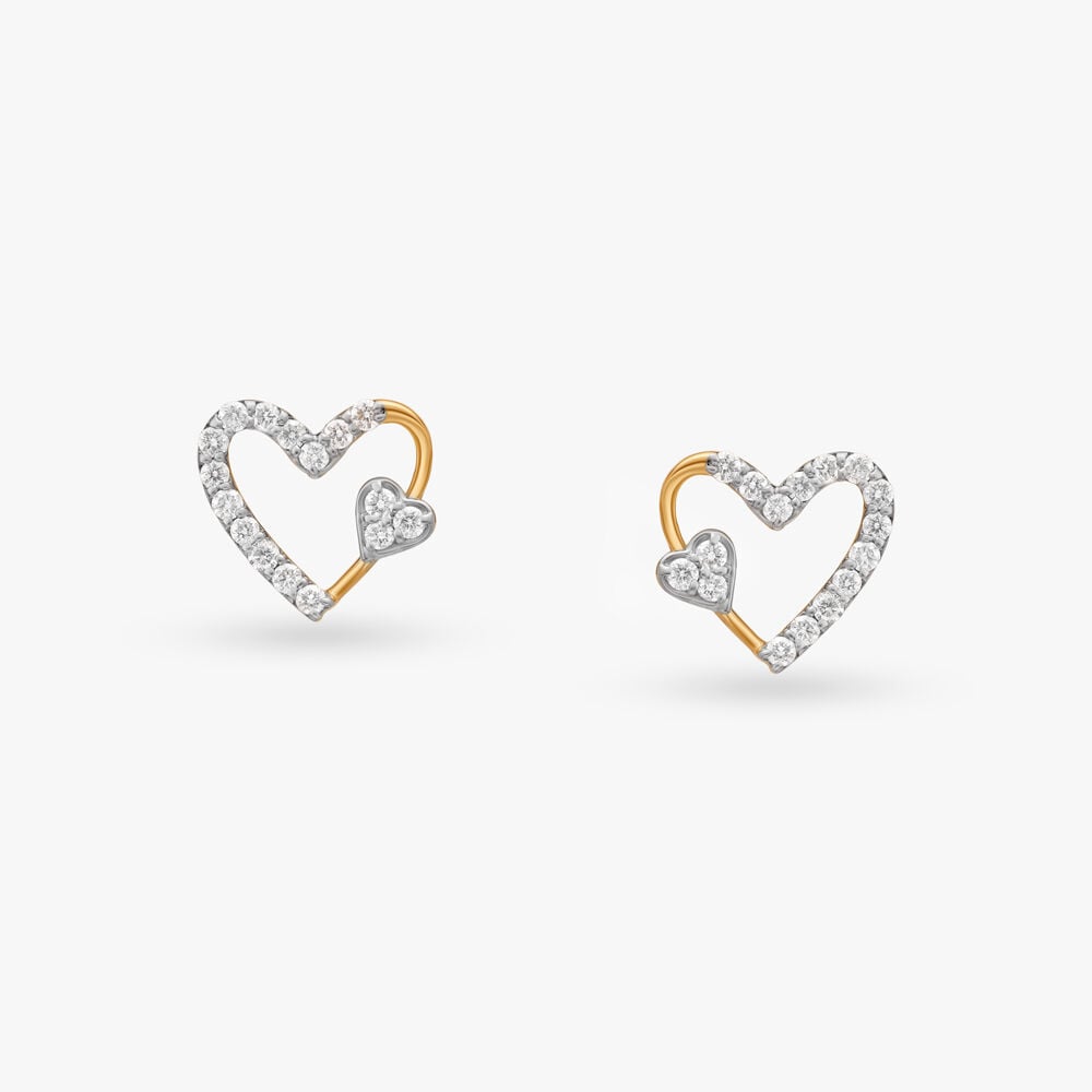Charming Hearts Diamond Stud Earrings