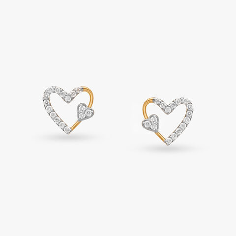 Charming Hearts Diamond Stud Earrings