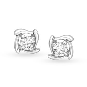 Elegant 950 Karat Platinum And White Gold Studs