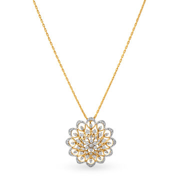 Radiant Gleaming Diamond and Gold Pendant