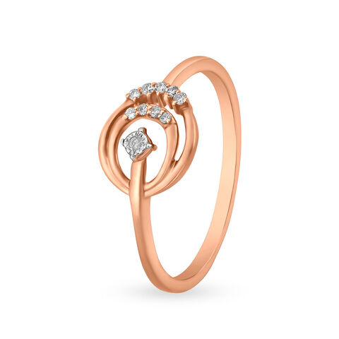 Crossover Diamond Finger Ring