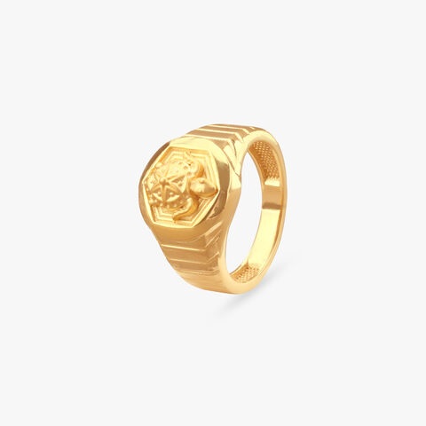Regal Tortoise Gold Ring for Men