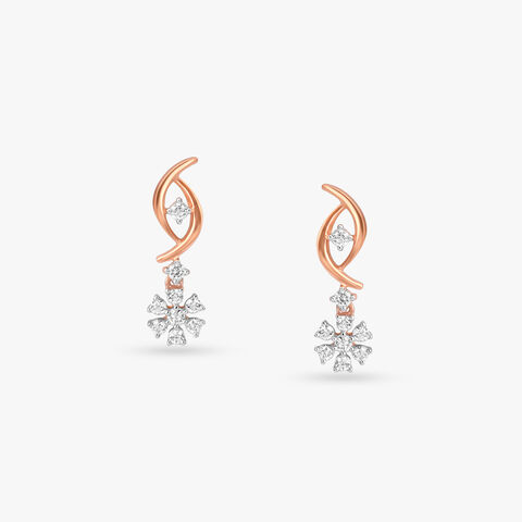 Twinkling Bloom Diamond Drop Earrings