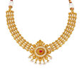 Mesmerising Antique Gold Necklace Set,,hi-res image number null