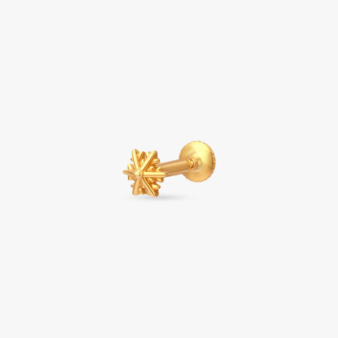 Radiant Starburst Gold Nose Pin