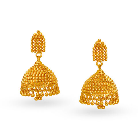 Temple Bell Gold Drop Earrings