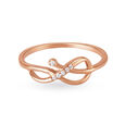 Fluid 18 Karat Rose Gold And Diamond Finger Ring,,hi-res image number null