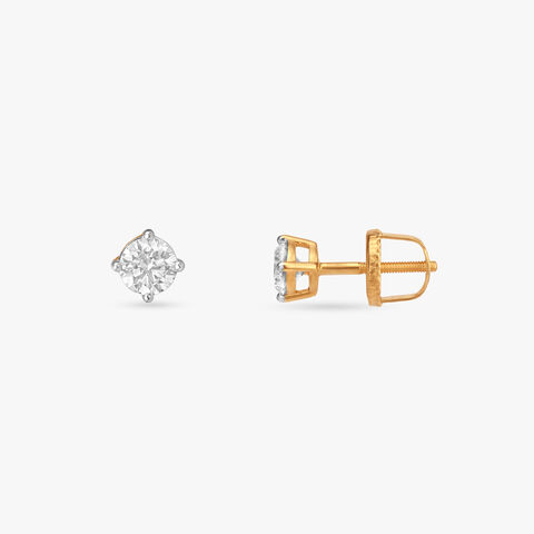 Bold Brilliance Solitaire Stud Earrings for Men