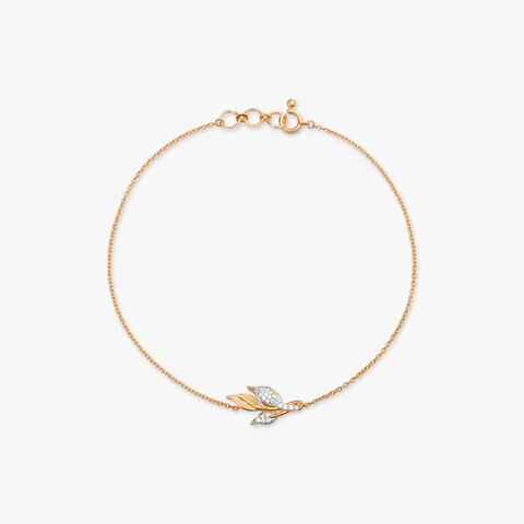 Diamond Leaf Charm Bracelet
