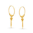 Classy 18 Karat Yellow Gold Hoop Earrings,,hi-res image number null