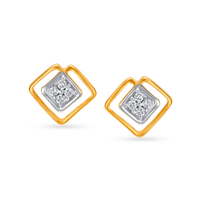 Modern Cluster Diamond Stud Earrings,,hi-res image number null