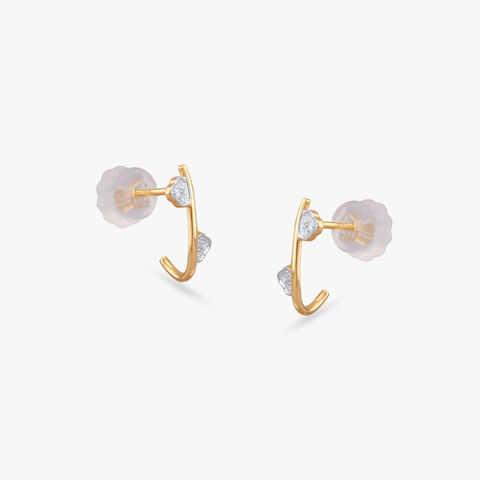 Fluid Trail Diamond Hoop Earrings
