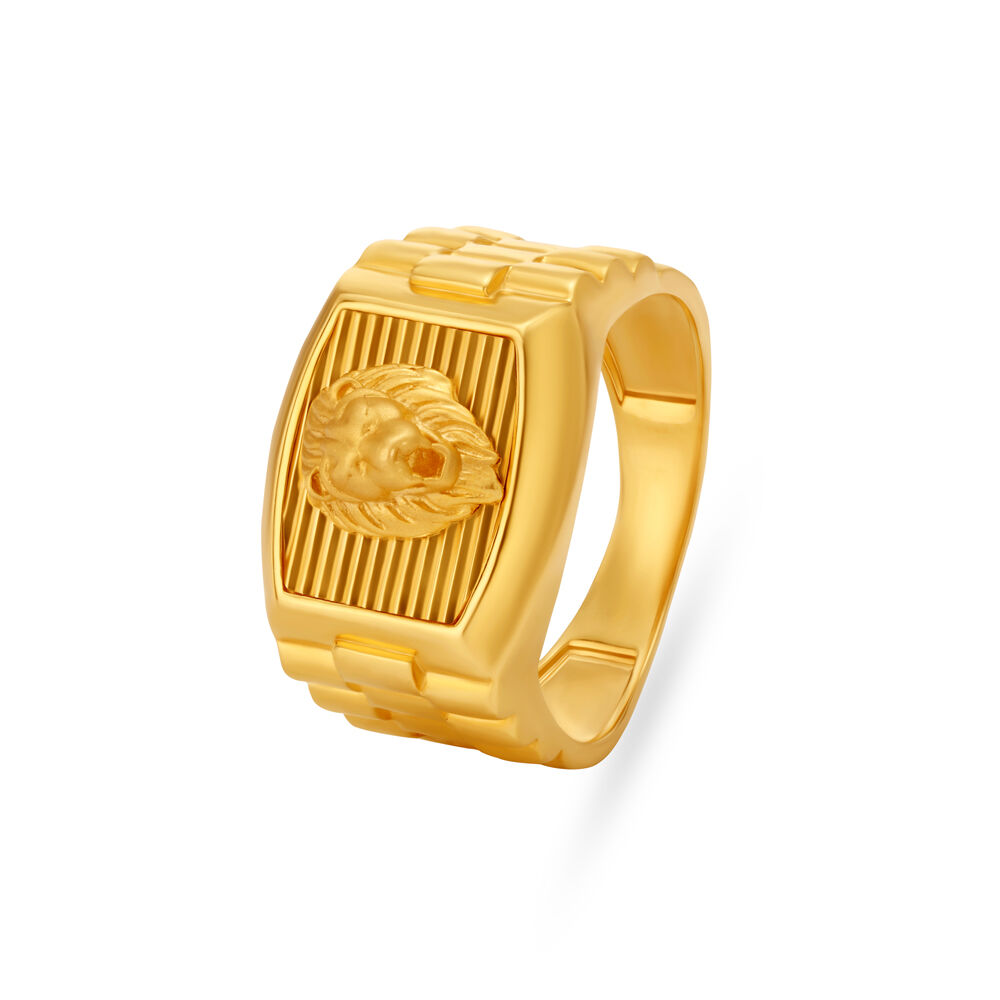 New! Men's Gold Lion Ring - %