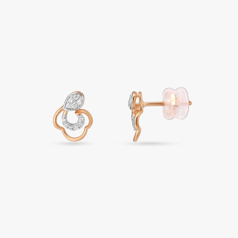 Bloom Loop Diamond Stud Earrings
