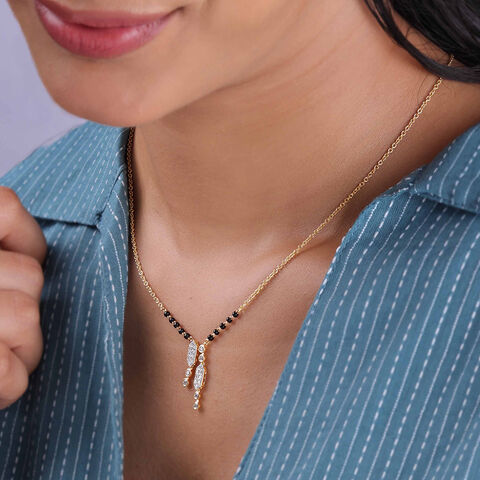Contemporary Linear Diamond Mangalsutra