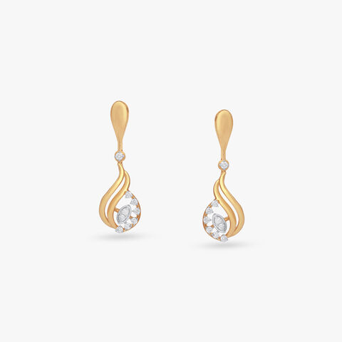 Radiant Ripple Diamond Drop Earrings