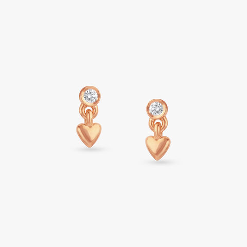 Darling Dangle Heart Diamond Drop Earrings