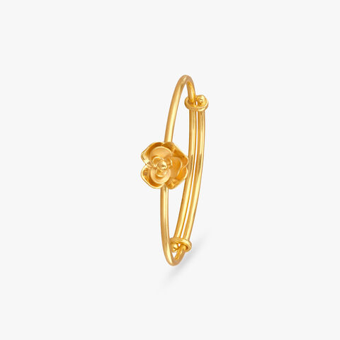 Blooming Flower Gold Bangle for Kids