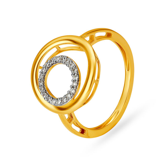 Appealing 18 Karat Gold Circular Ring,,hi-res image number null