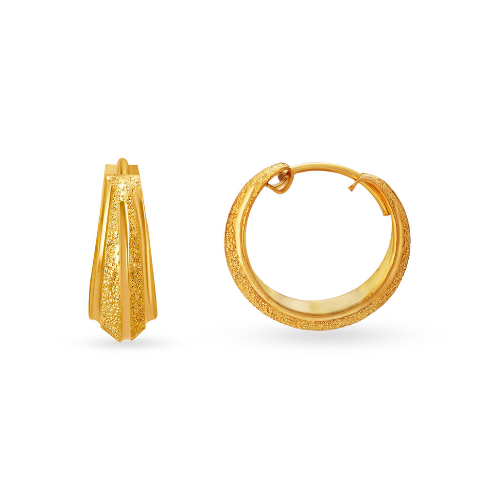 Tanishq hoop on sale earrings gold