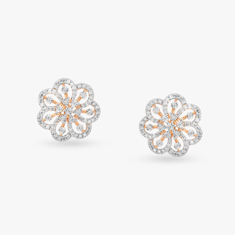 Refined Blossom Diamond Stud Earrings