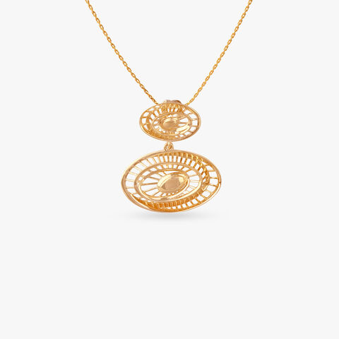 Gold Pendant and Earrings Set