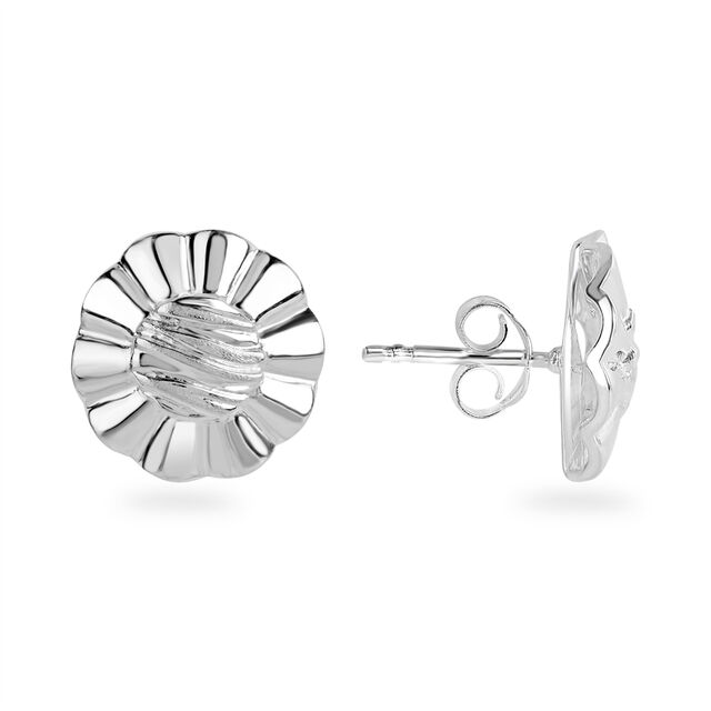 Radiant Blossom Silver Stud Earrings,,hi-res image number null