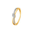 Dreamy 18 Karat Yellow Gold And Diamond Dainty Floral Finger Ring,,hi-res image number null
