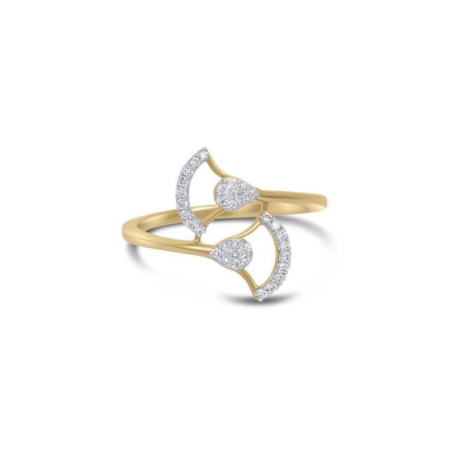 14 KT Yellow Gold Elegant Diamond Ring,,hi-res image number null