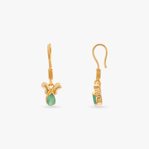 Playful Delicate Emerald Hoop Earrings