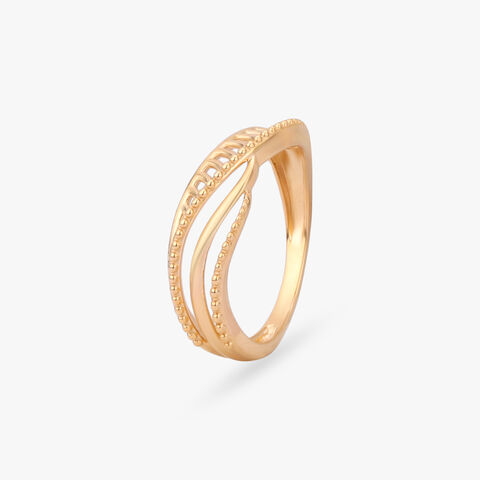 Textured Wave Gold Ring
