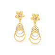 Hypnotising Floral Gold Drop Earrings,,hi-res image number null