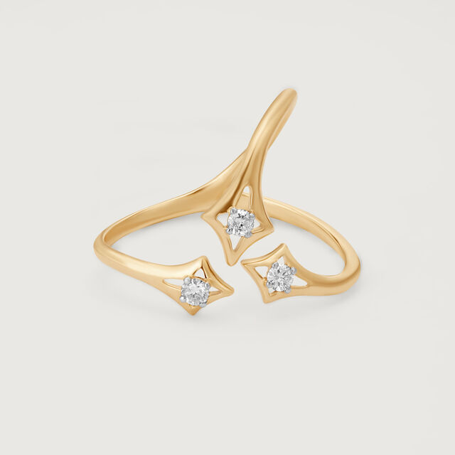 Meteor Trail 14KT Diamond Finger Ring,,hi-res image number null