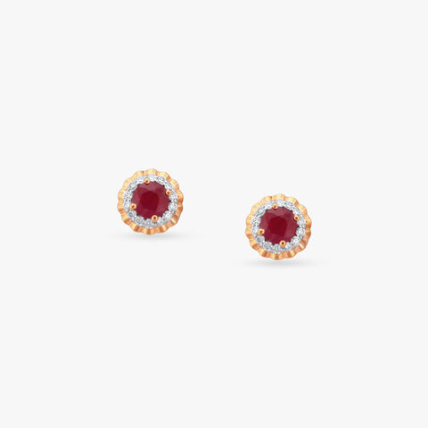 Vintage Bloom Diamond Stud Earrings