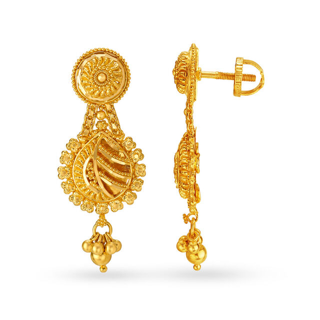 Striking Floral Drop Earrings,,hi-res image number null