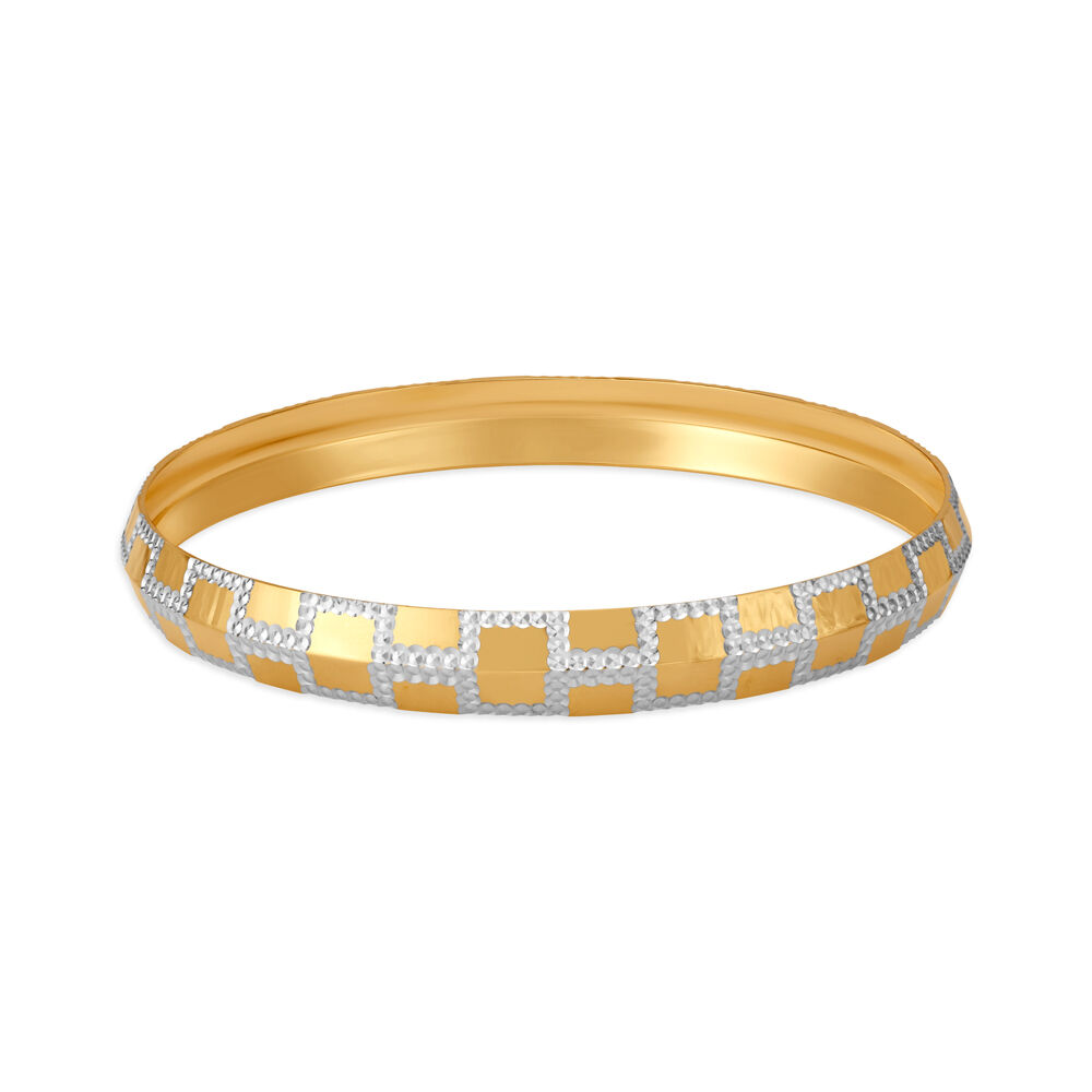 Contemporary Geometric Gold Kada for men